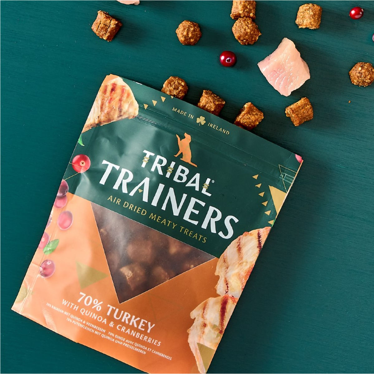 TRIBAL Trainers, XS-XL, Curcan și Merișoare, punguță recompense fără cereale câini, 80g - poza 1