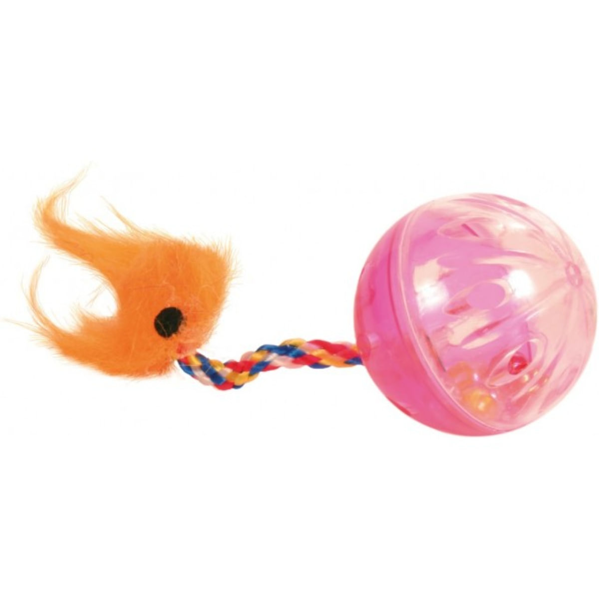 Trixie, 2 mingi cu blăniță, jucărie, pisici, plastic, multicolor, 4cm - poza 1