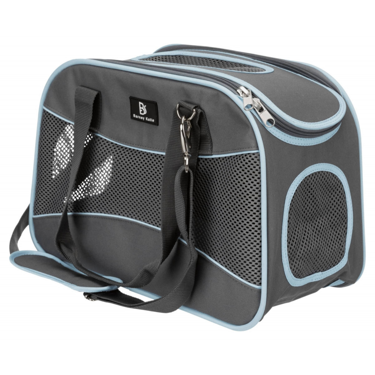 TRIXIE Alison, geantă transport câini și pisici, XS-S(max. 8kg), poliester oxford, deschidere superioară, cu curea de umăr, gri, 20 x 29 x 43 cm - poza 1