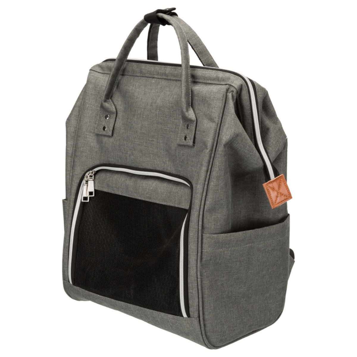 TRIXIE Ava, rucsac transport câini și pisici, XS-S(max. 10kg), poliester, deschidere laterală&superioară, cu buzunare, gri, 32 x 42 x 22 cm - poza 1