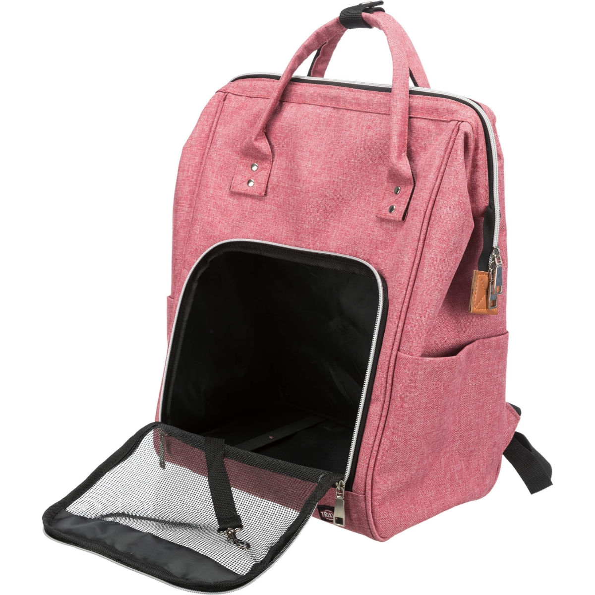 TRIXIE Ava, rucsac transport câini și pisici, XS-S(max. 10kg), poliester, deschidere laterală&superioară, cu buzunare, roșu, 32 x 42 x 23 cm - poza 2