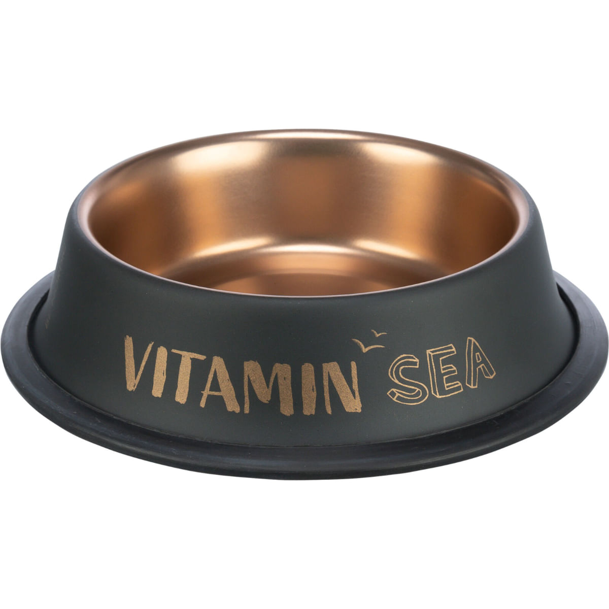 TRIXIE Be Nordic, castron pisici, rotund, antiderapant, inox, negru și auriu, 0.2l, ⌀15cm - poza 2