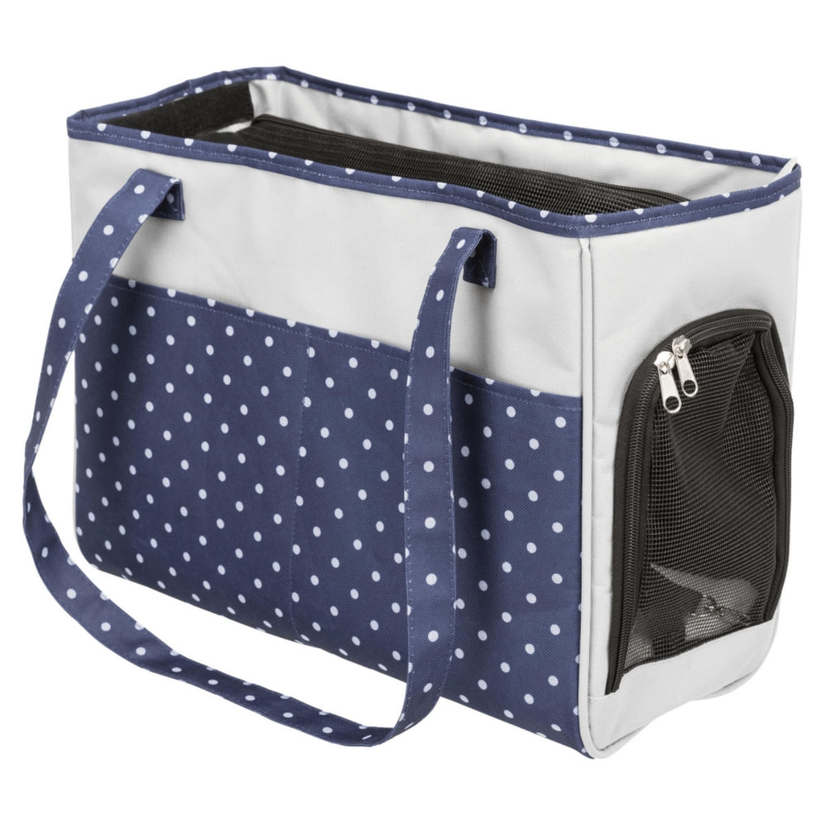 TRIXIE Bonny, geantă transport câini și pisici, XS(max. 5kg), poliester, deschidere laterală&superioară, cu buzunare, albastru și gri, 20 x 29 x 40 cm - poza 2