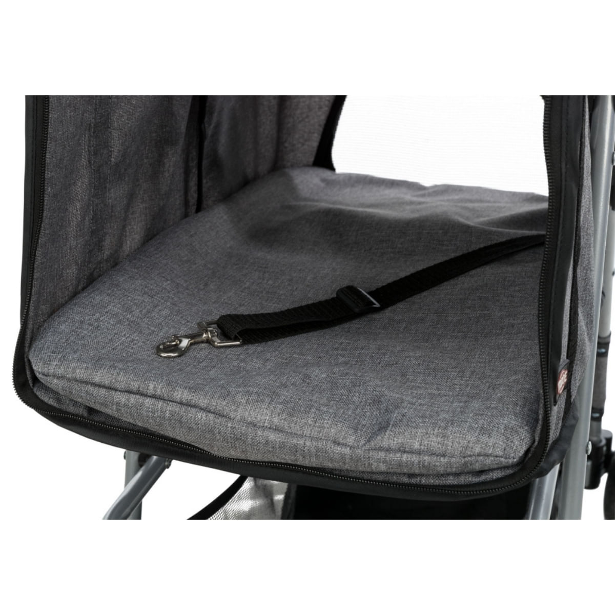 TRIXIE Bugggy, stroller câini și pisici, XS-M(max. 15kg), poliester, deschidere frontală, cu rotile, cu buzunare, verde și gri, 47 x 100 x 80 cm - poza 4