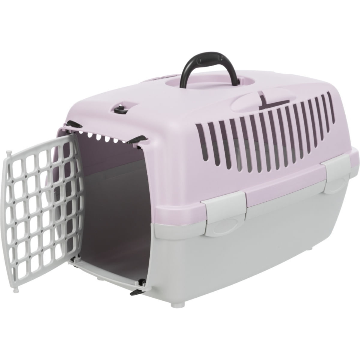 TRIXIE Capri 1, cușcă transport câini și pisici, plastic, deschidere frontală TRIXIE Capri 1, cușcă transport câini și pisici, XS-S(max. 6kg), plastic, deschidere frontală, gri și mov, 32 x 31 x 48 cm - poza 4