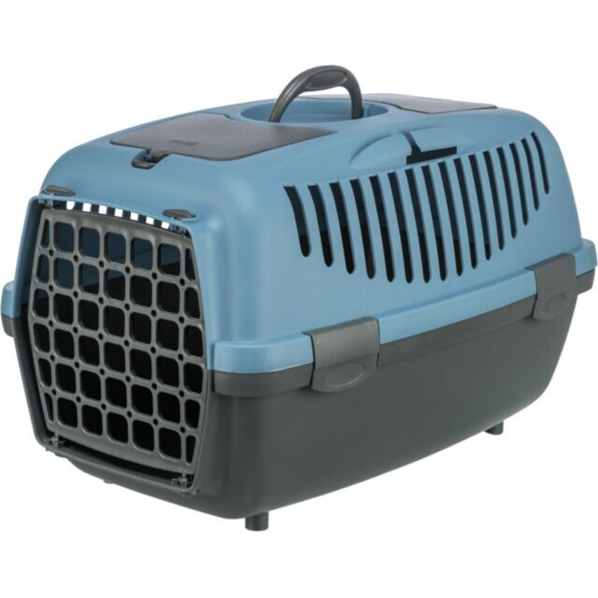 TRIXIE Capri 2, cușcă transport câini și pisici, XS-S(max. 8kg), plastic, deschidere frontală, albastru și negru, 37 x 34 x 55 cm - poza 1