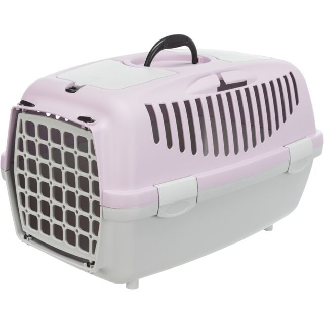 TRIXIE Capri 2, cușcă transport câini și pisici, XS-S(max. 8kg), plastic, deschidere frontală, gri și mov, 37 x 34 x 55 cm - poza 1