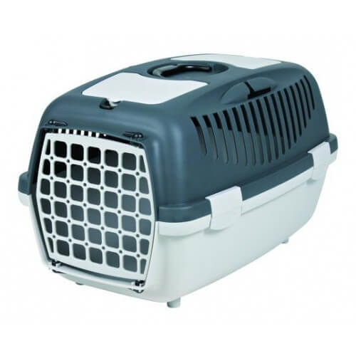 TRIXIE Capri 2, cușcă transport câini și pisici, XS-S(max. 8kg), plastic, deschidere frontală, gri și negru, 37 x 34 x 55 cm - poza 2