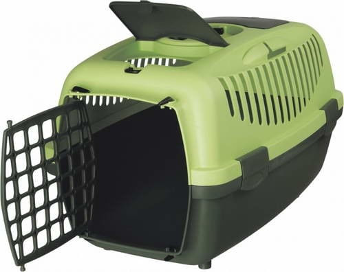 TRIXIE Capri 2, cușcă transport câini și pisici, XS-S(max. 8kg), plastic, deschidere frontală, verde, 37 x 34 x 55 cm - poza 2