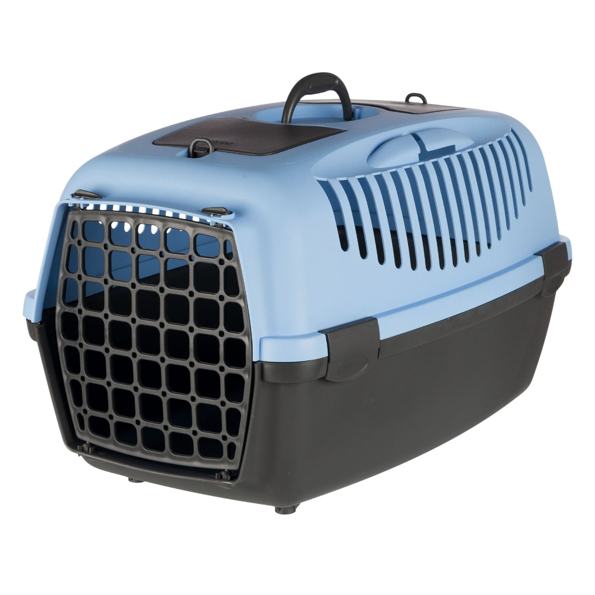 TRIXIE Capri 3, cușcă transport câini și pisici, XS(max. 12kg), plastic, deschidere frontală, 40 x 38 x 61 cm TRIXIE Capri 3, cușcă transport câini și pisici, XS-S(max. 12kg), plastic, deschidere frontală, gri și albastru, 40 x 38 x 61 cm - poza 1