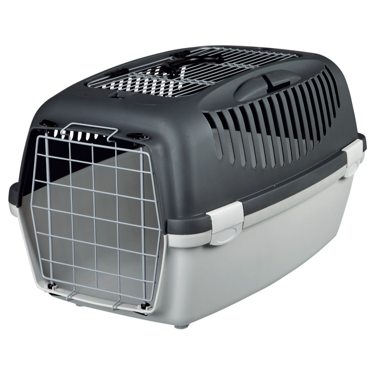 TRIXIE Capri 3, cușcă transport câini și pisici, XS-S(max. 12kg), plastic, deschidere frontală&superioară, gri, 40 x 38 x 61 cm - poza 2