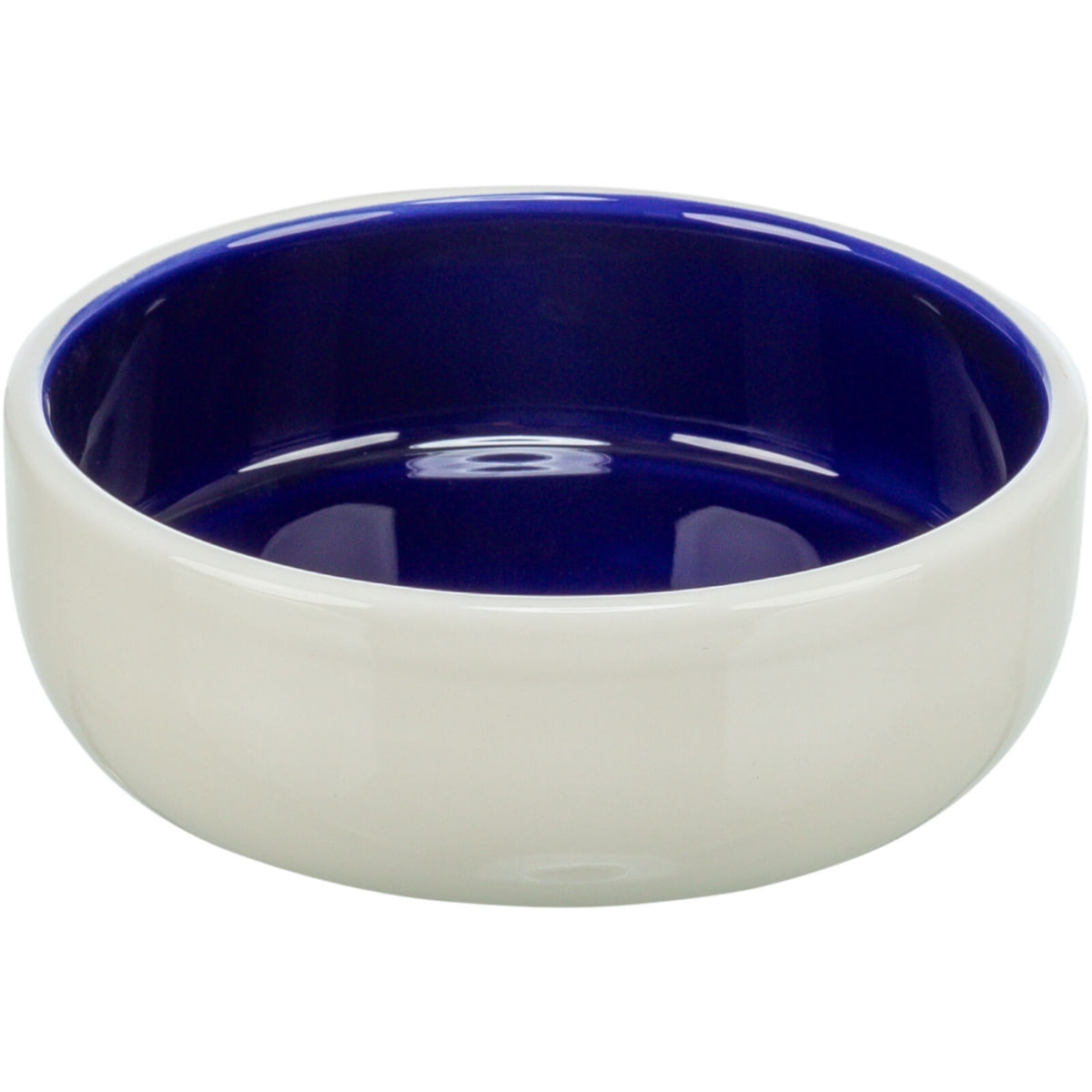 TRIXIE, castron câini, rotund, ceramică TRIXIE, castron câini și pisici, rotund, ceramică, alb și albastru, XS(0.3l, ⌀12cm) - poza 1
