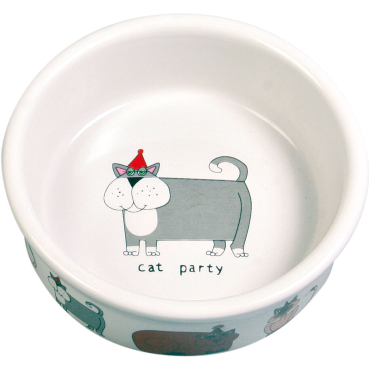 TRIXIE Cat Party, castron pisici, rotund, ceramică, diverse culori, XS-S(0.2l, ⌀12cm) - poza 2