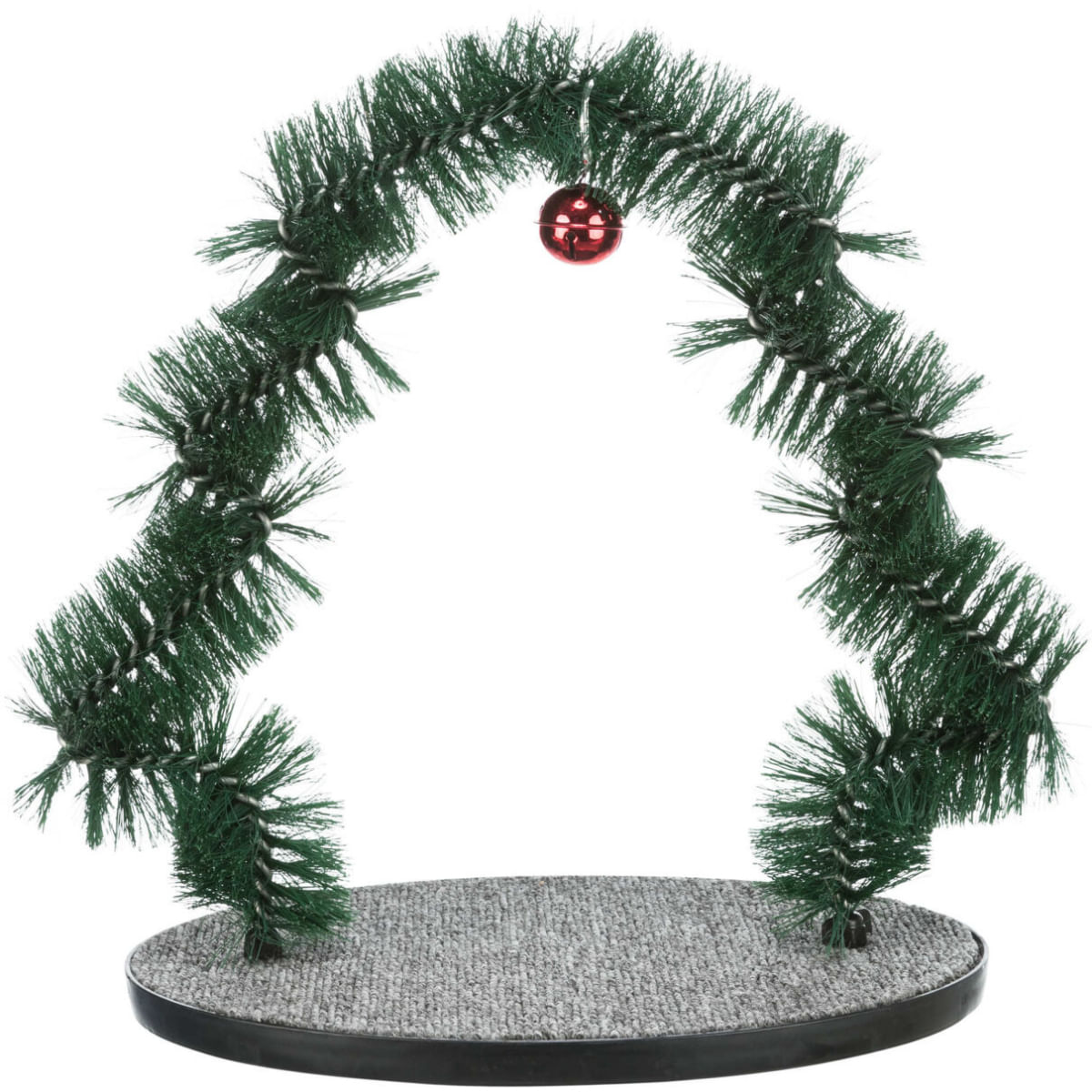 TRIXIE Christmas Arc Masaj & Joaca, scratcher pisici, cu sunet, metal, verde și gri, 44x42cm - poza 2