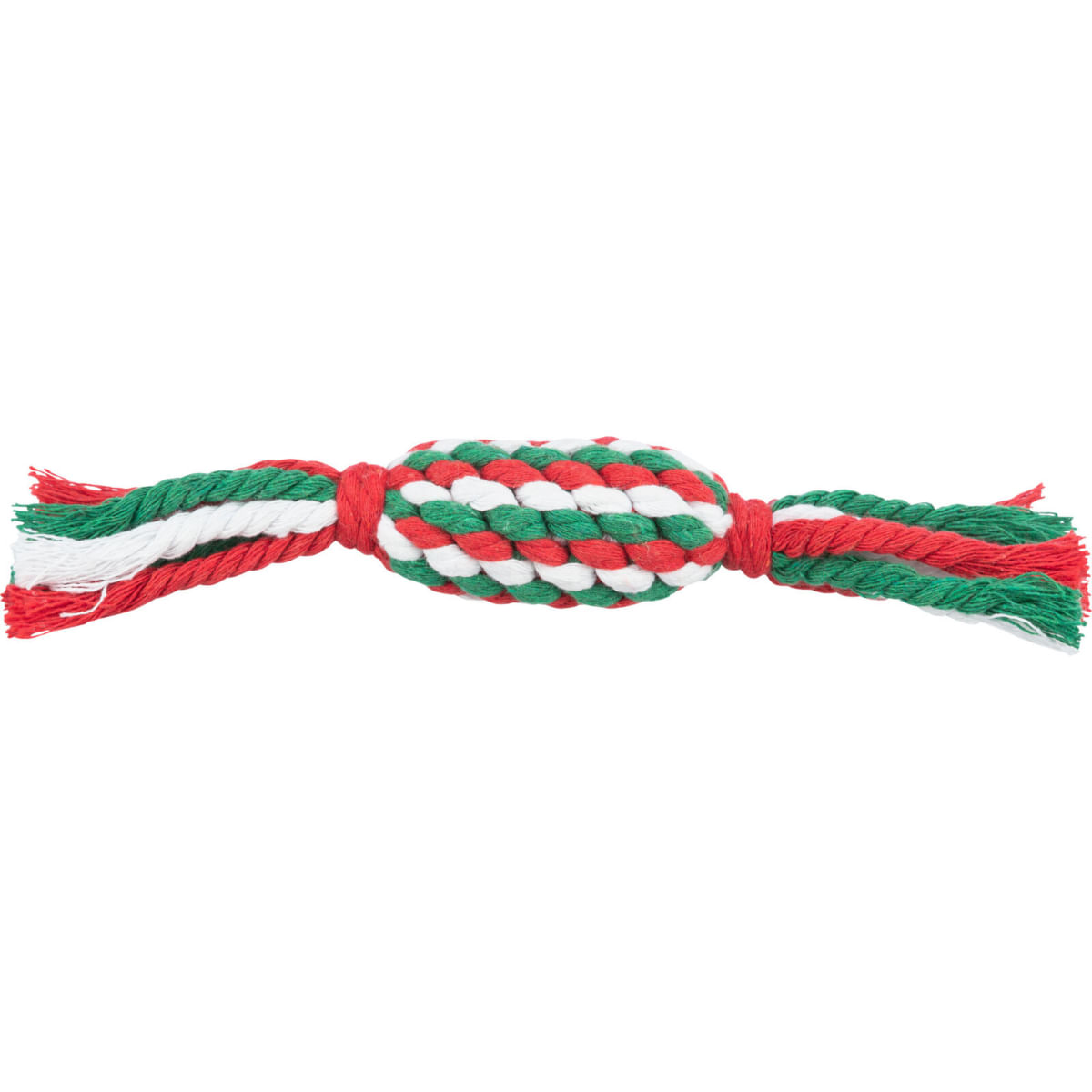 TRIXIE Christmas Bomboana, jucărie sfoară câini XS-XL, activități fizice, bumbac, alb și verde, 24cm - poza 3