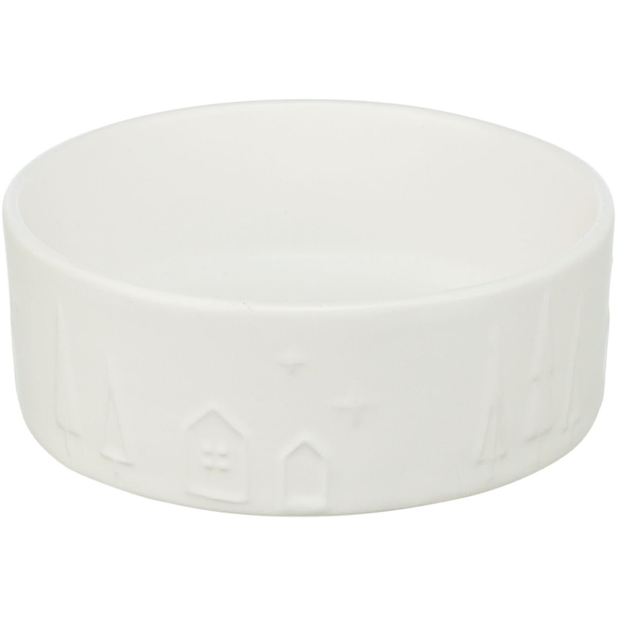 TRIXIE Christmas, castron câini, rotund, ceramică, alb, 0.3l, ⌀12cm