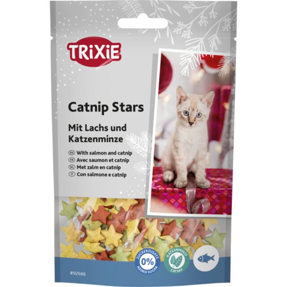 TRIXIE Christmas Catnip Stars, Somon și Catnip, recompense pisici, 50g - poza 1