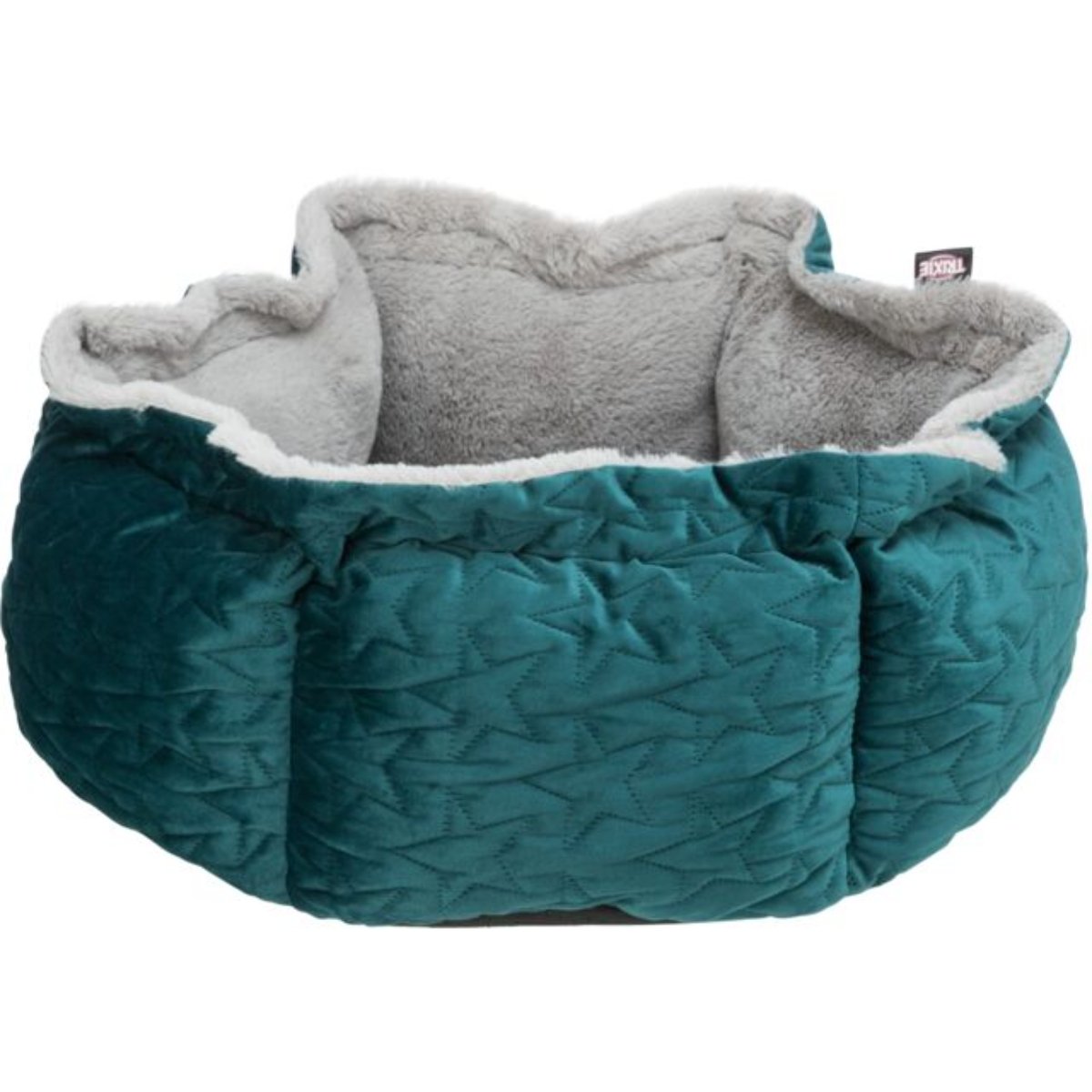 TRIXIE Christmas Estelle, pat rotund câini și pisici, XS, poliester, verde și gri, ⌀50 cm - poza 4