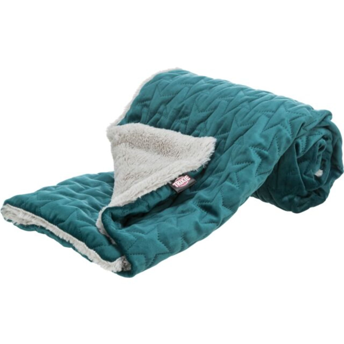 TRIXIE Christmas Estelle, pătură dreptunghiulară câini, S-XL, poliester, verde și gri - poza 5