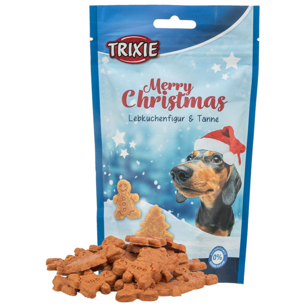 TRIXIE Christmas Gingerbread Man & Tree, XS-XL, Rață și Pui, punguță recompense câini, 100g - poza 1