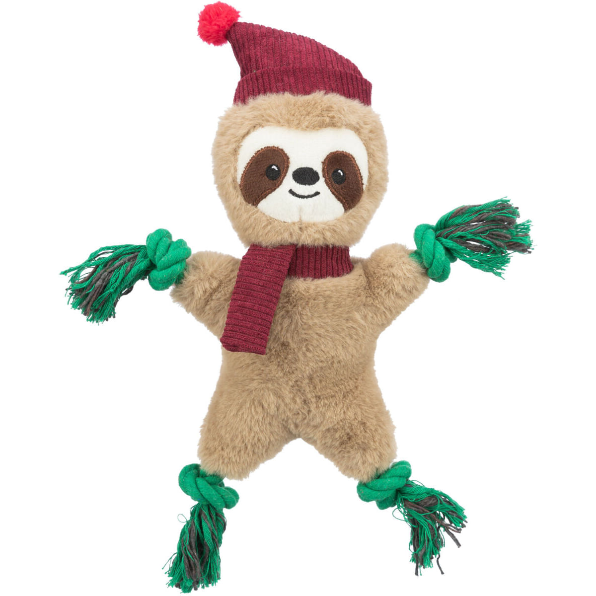 TRIXIE Christmas Lenes, jucărie sfoară câini XS-XL, cu sunet, bumbac, maro și verde, 30cm - poza 1