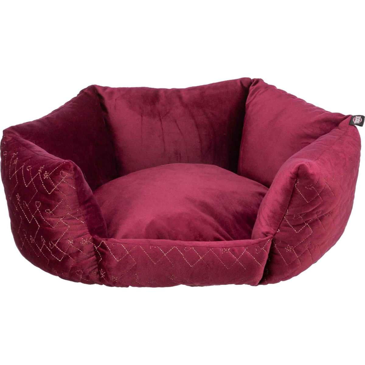 TRIXIE Christmas Natalya, pat hexagonal câini, poliester, antiderapant, bordo, ⌀50cm - poza 2