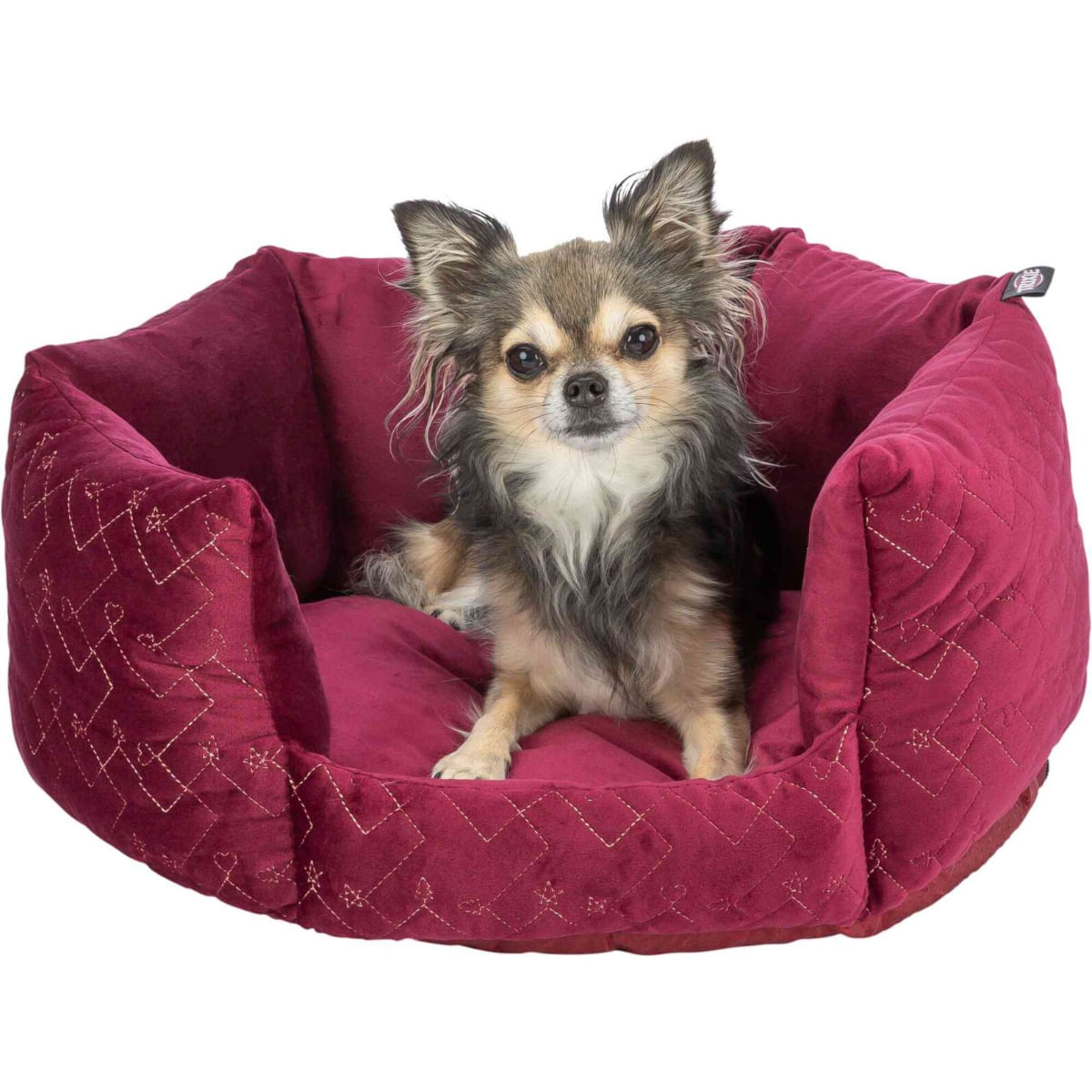 TRIXIE Christmas Natalya, pat hexagonal câini, poliester, antiderapant, bordo, ⌀50cm - poza 5