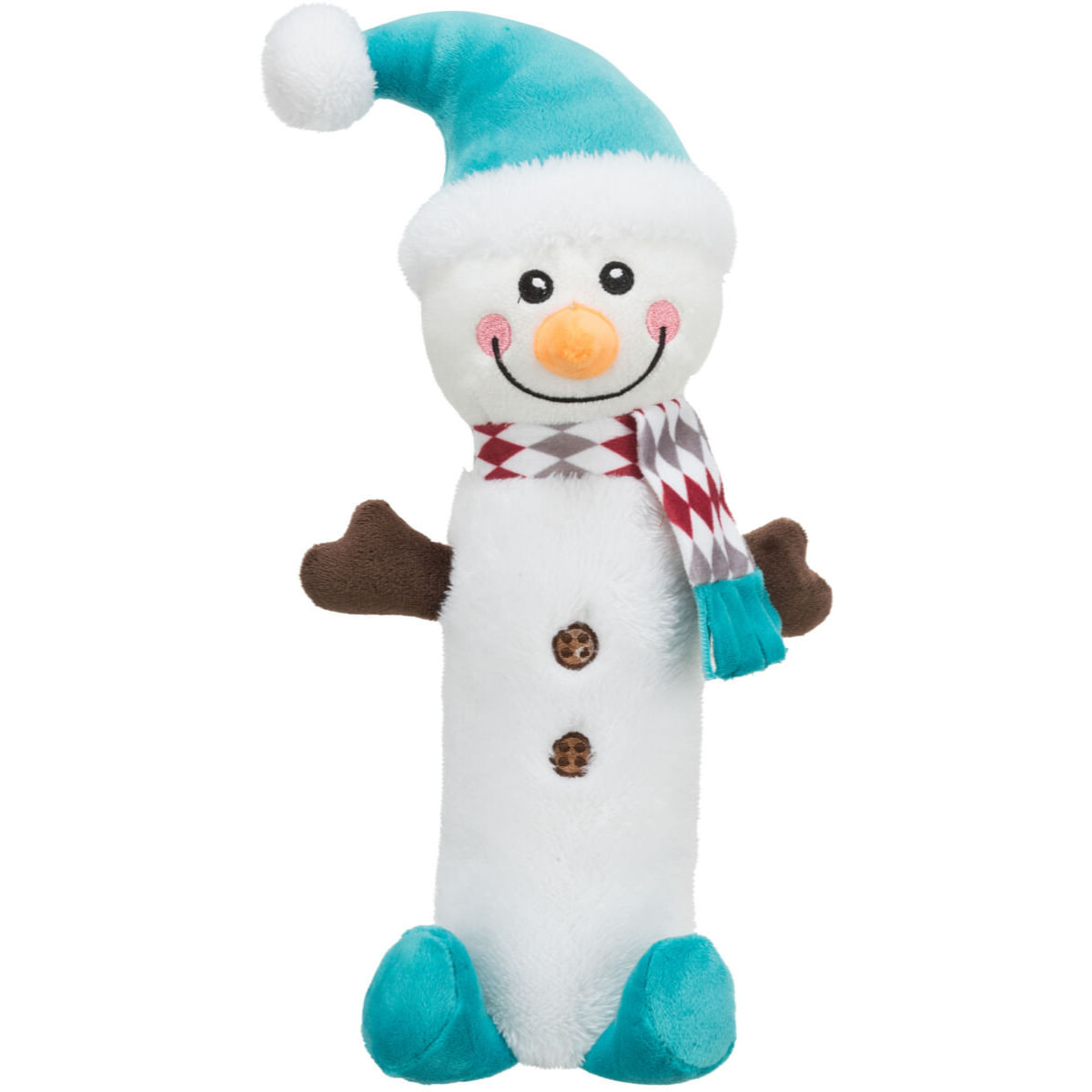 TRIXIE Christmas Om de Zapada cu Fosnaitoare, jucărie de pluș câini XS-XL, activități fizice, poliester, alb și albastru, 38cm - poza 2