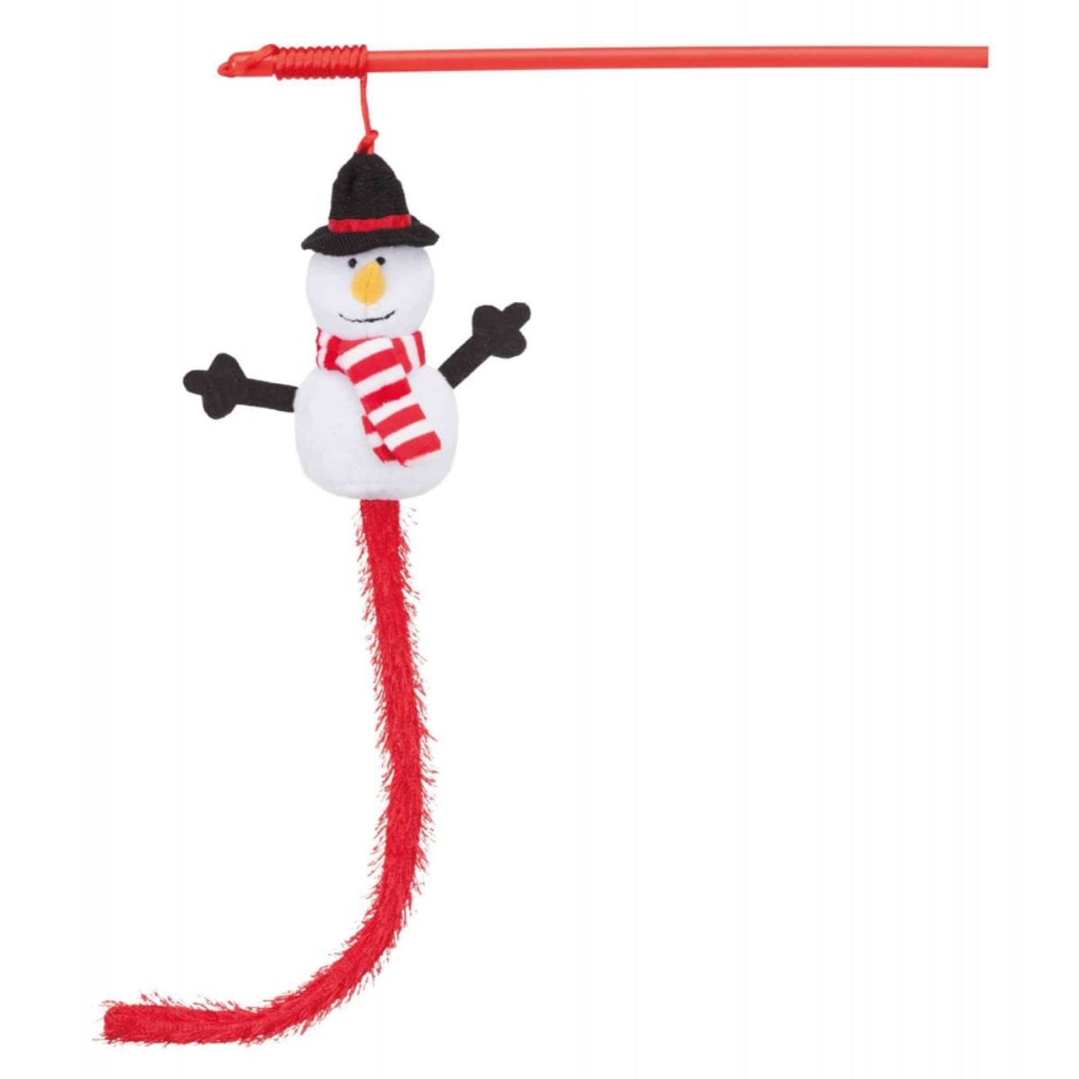 TRIXIE Christmas Om de Zapada, jucărie undiță pisici, activități fizice, plastic, alb și roșu, 31cm - poza 1