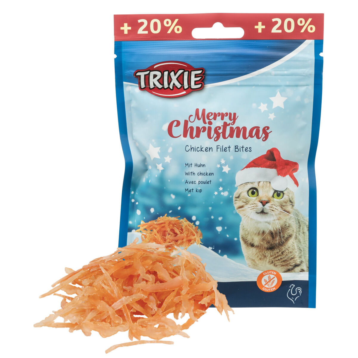 TRIXIE Christmas Premio Filet Bites, Pui, punguță recompense pisici, 60g - poza 1