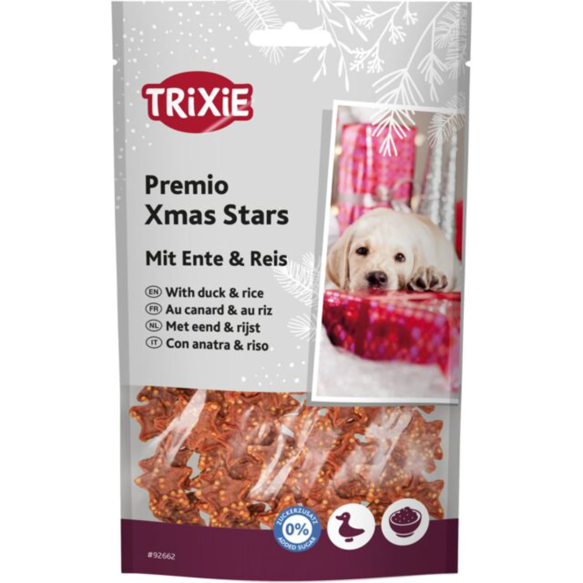 TRIXIE Christmas Premio Stars, XS-XL, Rață și Orez, recompense câini, 100g - poza 1