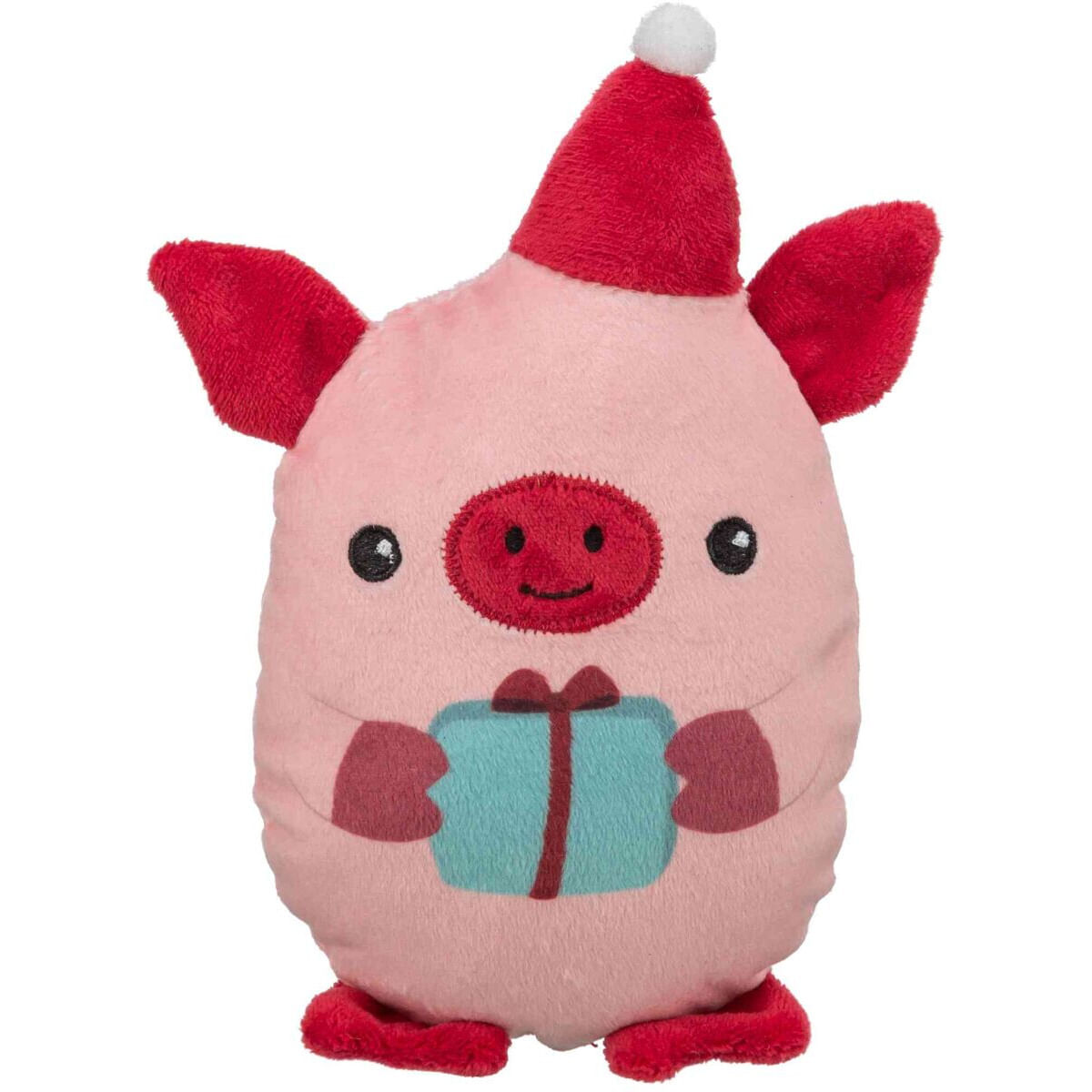 TRIXIE Christmas Purcel, jucărie de pluș câini, pluș TRIXIE Christmas Purcel, jucărie de pluș câini XS-M, pluș, roz și roșu, 19cm - poza 2