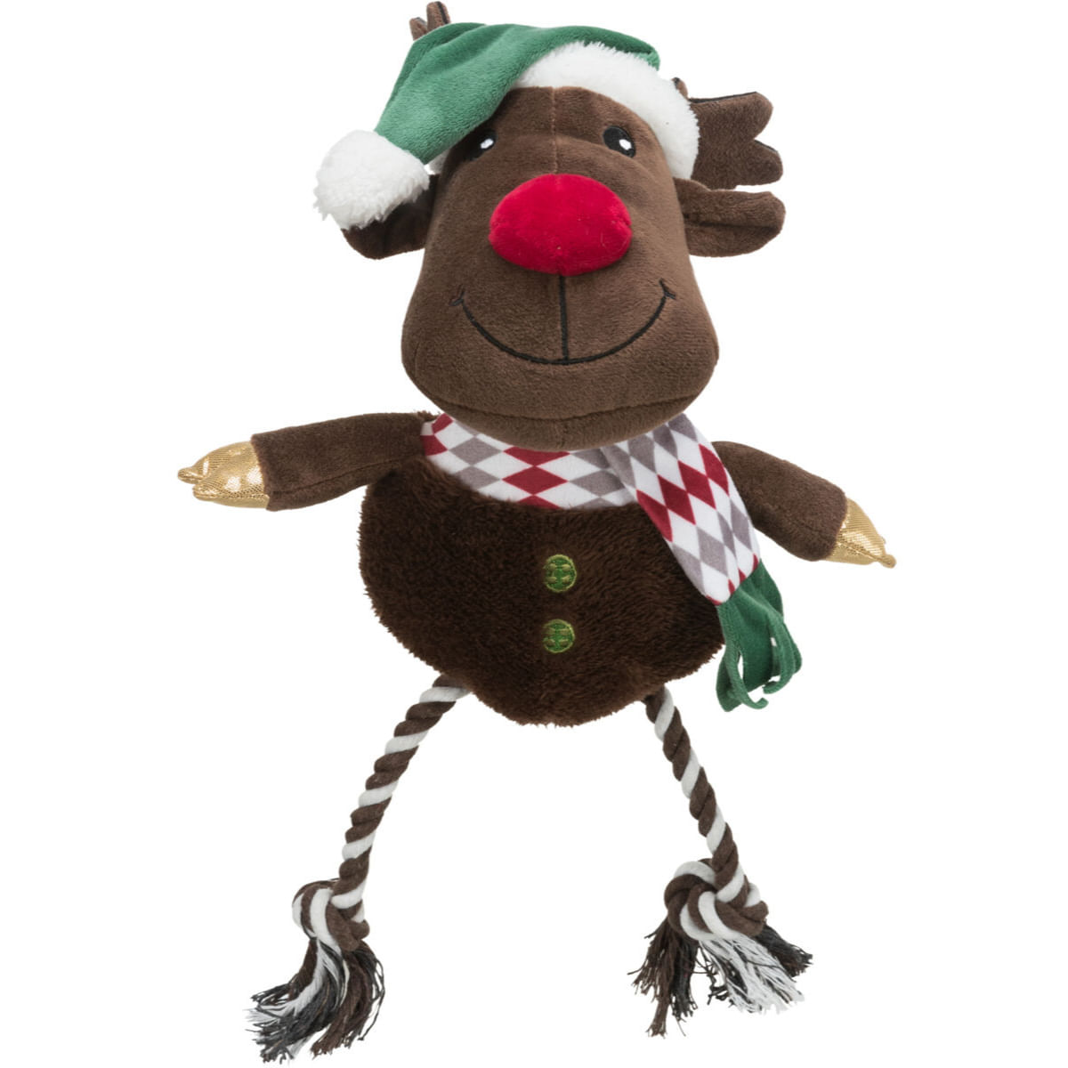 TRIXIE Christmas Ren, jucărie de pluș câini XS-XL, cu sunet, pluș, maro, 49cm - poza 1