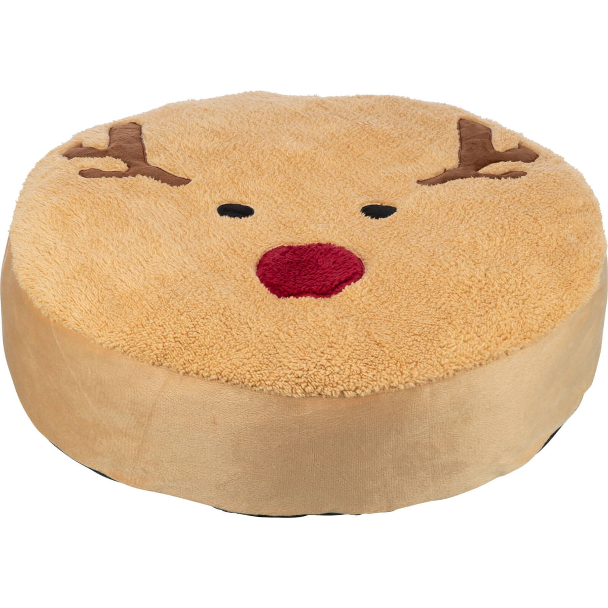 TRIXIE Christmas Ren, pat rotund câini, pluș, antiderapant, husă detașabilă, maro, ⌀60cm - poza 2