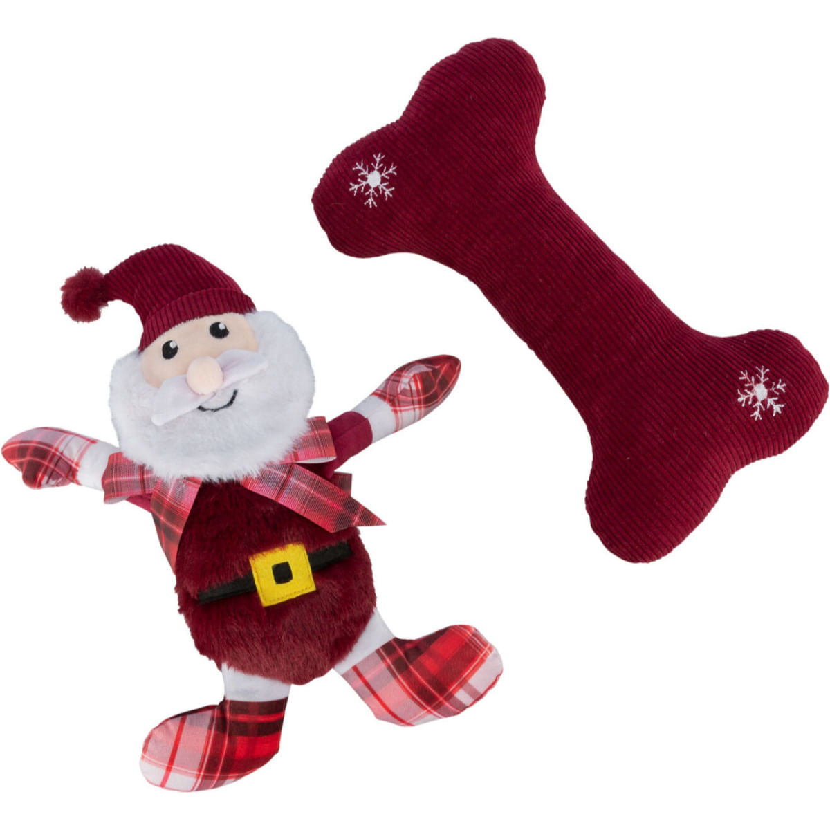 TRIXIE Christmas Set Os & Mos Craciun, jucărie de pluș câini XS-XL, cu sunet, pluș, roșu, 30cm - poza 3