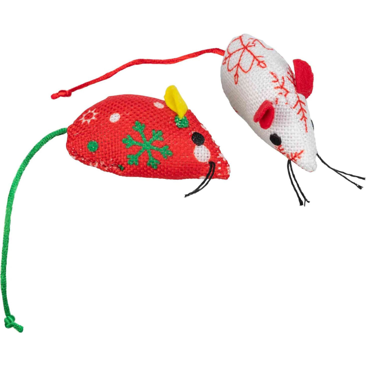 TRIXIE Christmas Set Soareci, jucărie stimulare pândă pisici, poliester, alb și portocaliu, 7cm - poza 3