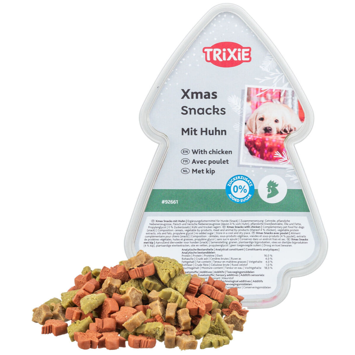 TRIXIE Christmas Snacks, XS-XL, Pui, recompense câini, 500g