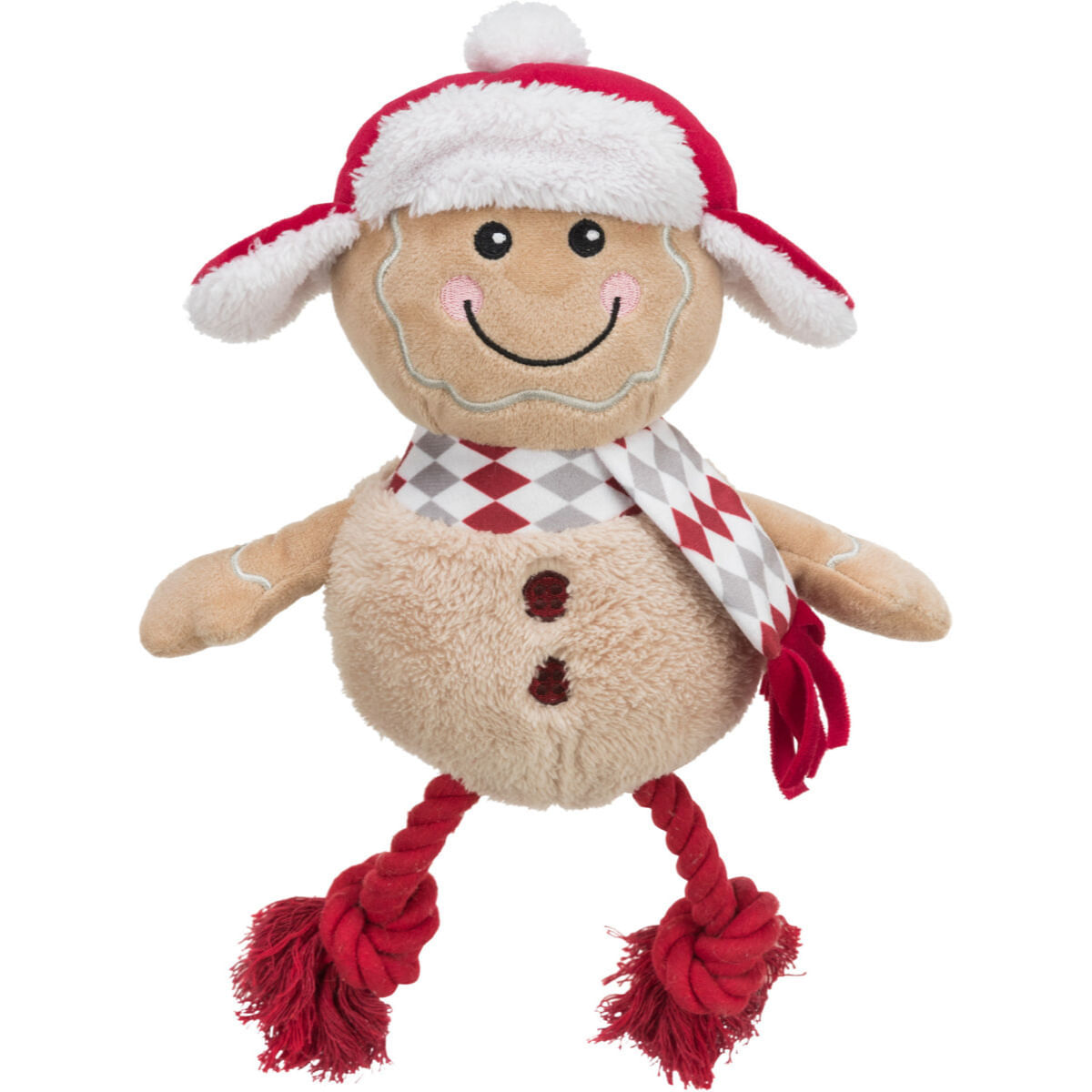 TRIXIE Christmas Turta Dulce, jucărie de pluș câini XS-XL, cu sunet, pluș, maro, 34cm - poza 1