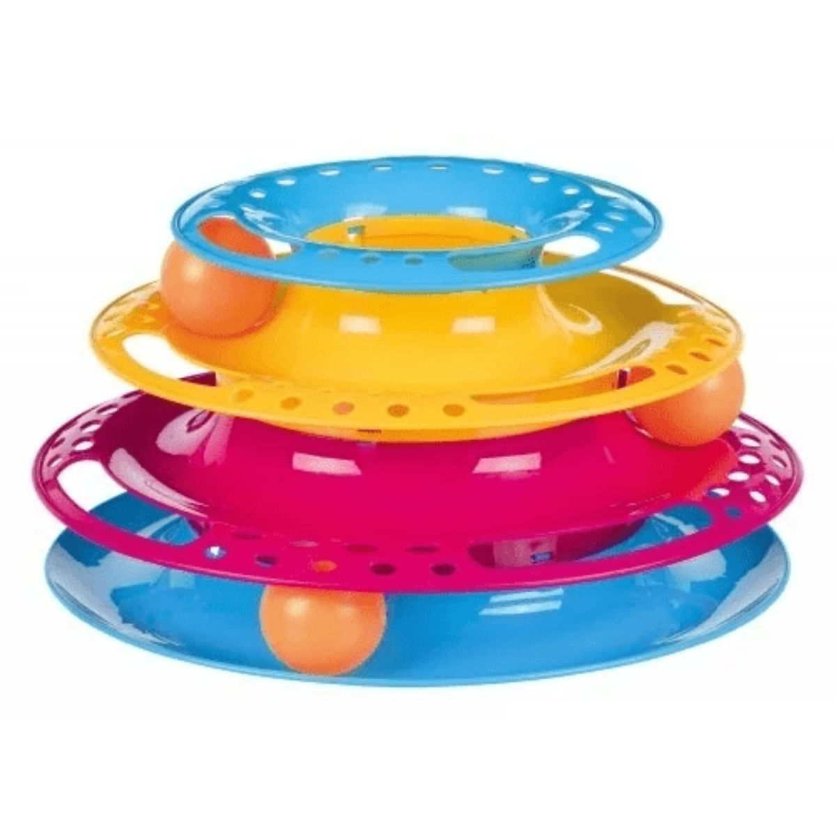 Trixie, circuit cu turn, jucărie, pisici, plastic, multicolor, 25 x 13cm - poza 1