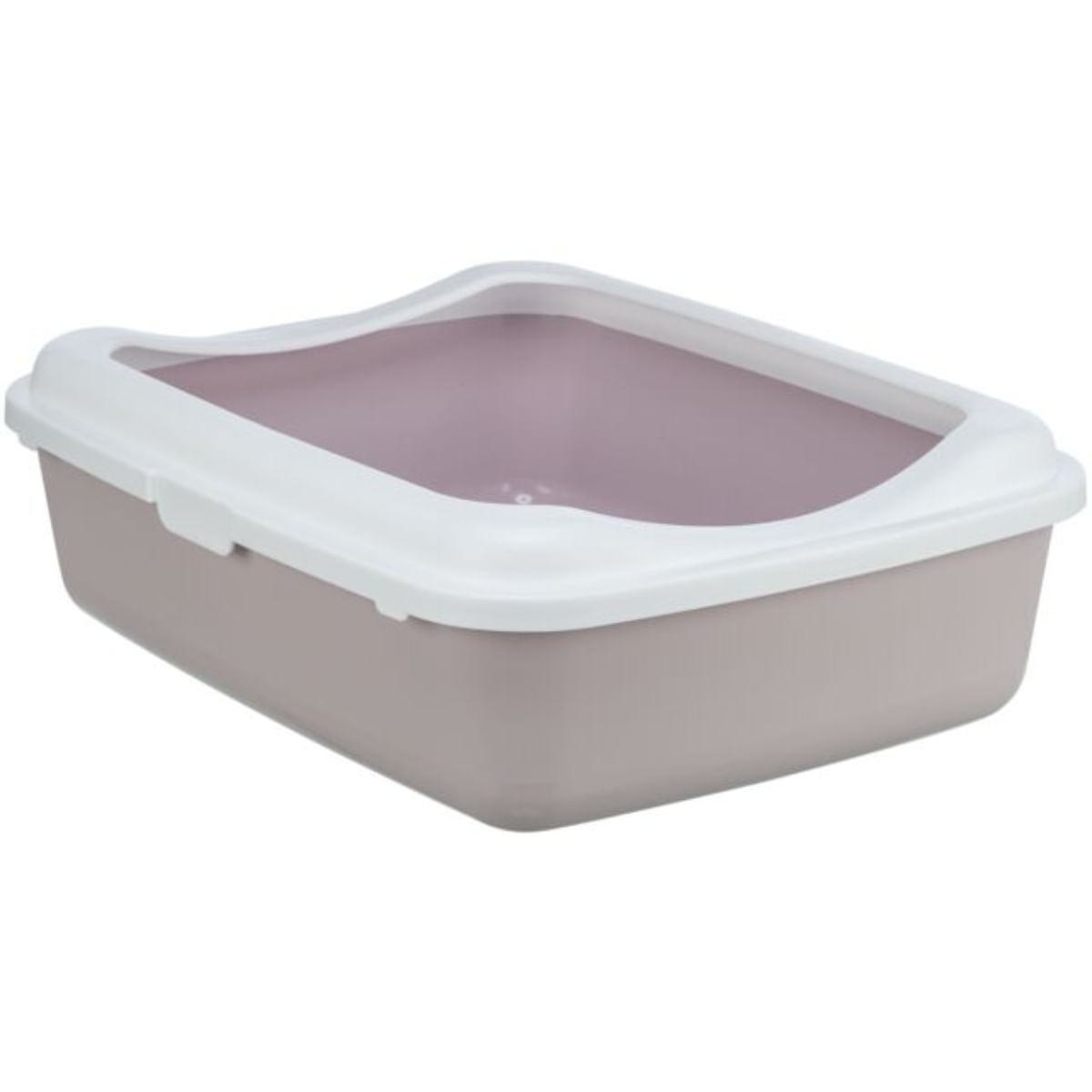 TRIXIE Classic, litieră pisici, cu ramă, alb și lila, 37x15x48 cm - poza 2