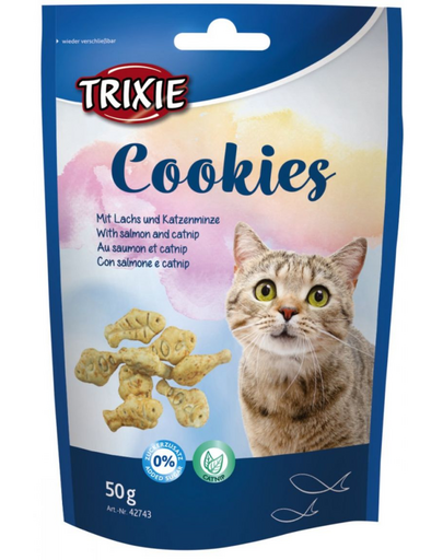TRIXIE Cookies cu Somon și Iarba Mâței 50g