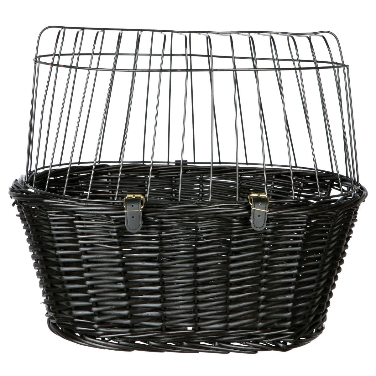 TRIXIE, coș bicicletă câini și pisici, XS(max. 5kg), răchită, deschidere superioară, negru, 50 x 41 x 35 cm - poza 1