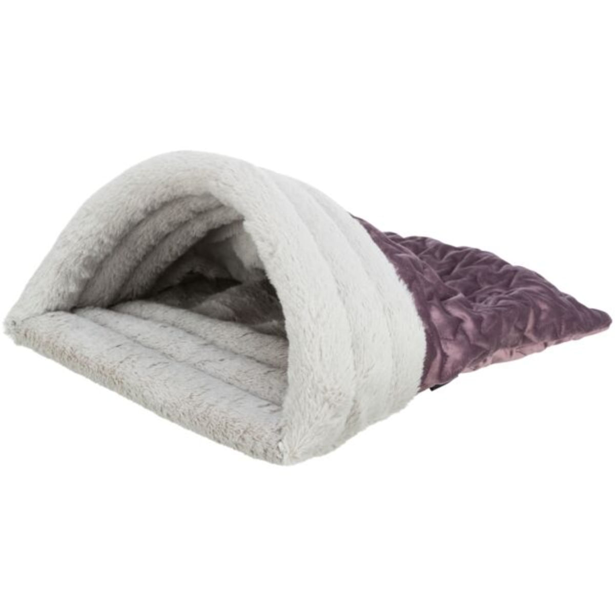TRIXIE Cuddly Bag Estelle, pătură ovală pisici, plus, mov și gri, 34 x 20 x 45 cm - poza 1