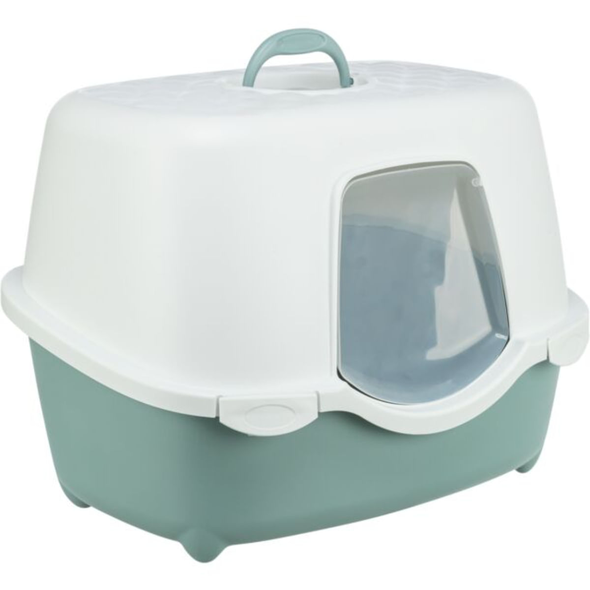 TRIXIE Davio Top, litieră acoperită pisici, cu filtru, alb și verde, 56x39x39 cm - poza 2