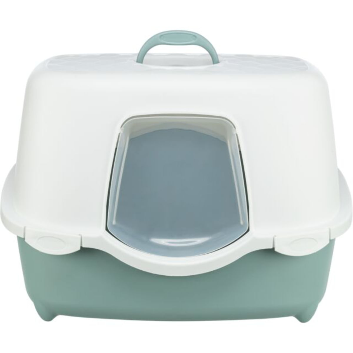 TRIXIE Davio Top, litieră acoperită pisici, cu filtru, alb și verde, 56x39x39 cm - poza 3