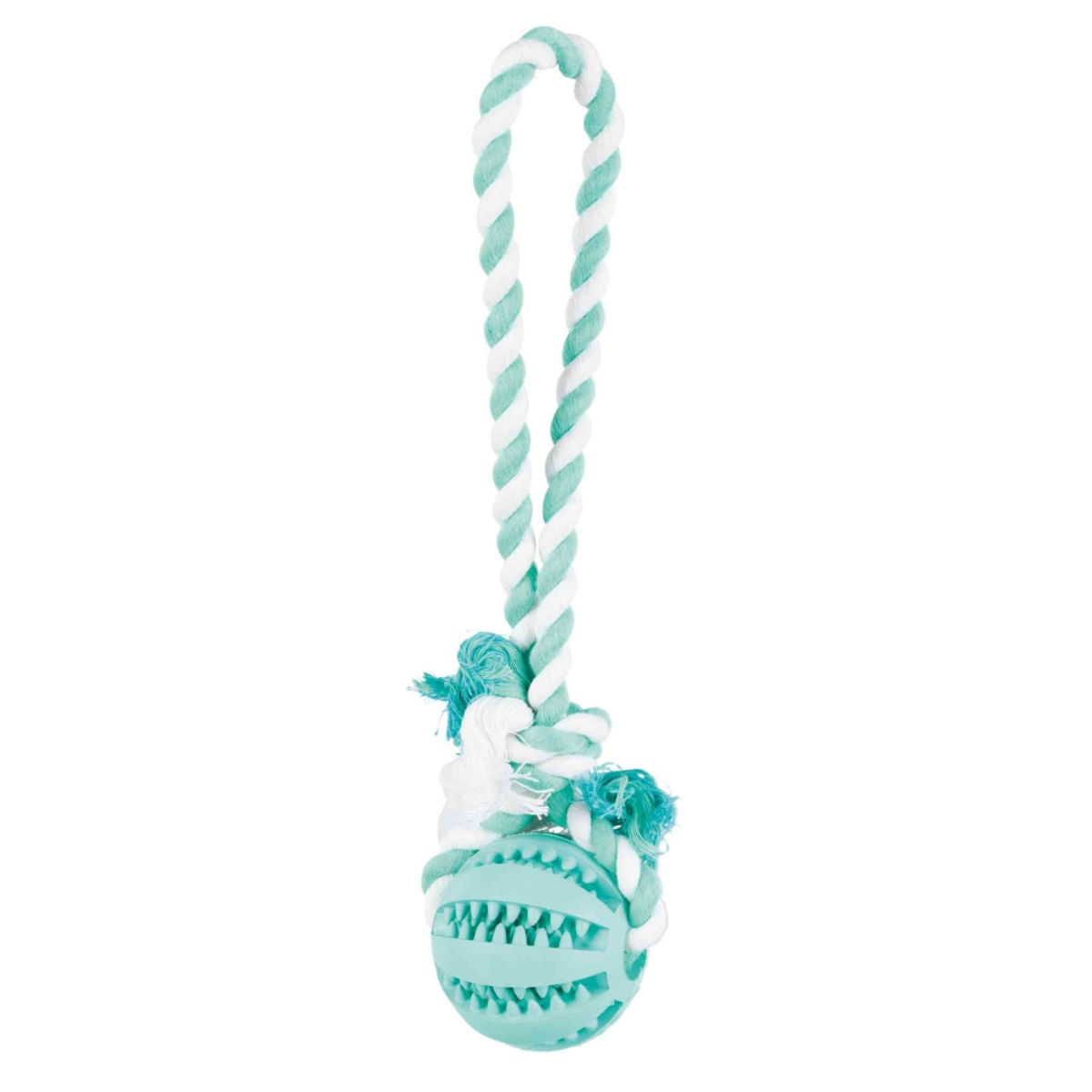 TRIXIE Dentafun, jucărie minge cu sfoară câini, cauciuc, 7cm x 24cm, multicolor - poza 2