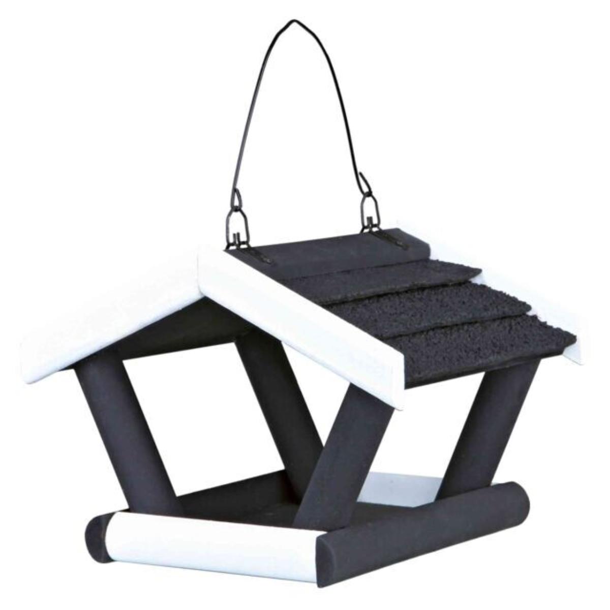 TRIXIE, hranitor exterior, pasari, lemn de pin, negru si alb, 17 x 19 x 14cm - poza 1