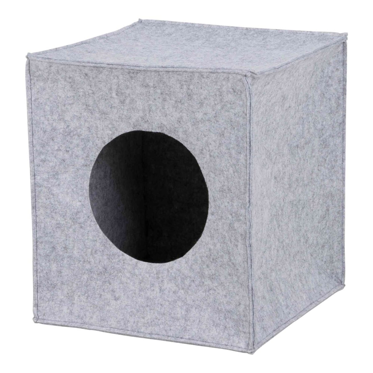 TRIXIE Iglu Anton, căsuță pătrată pisici, poliester, gri, 33 x 33 x 37 cm - poza 2