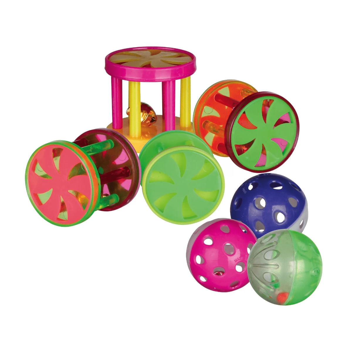 Trixie, jucărie cu clopoțel, pisici, plastic, multicolor, 4.5cm - poza 2