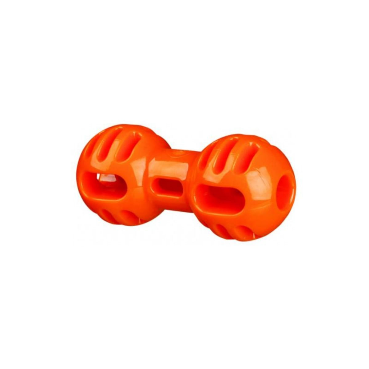 TRIXIE, jucărie ganteră câini sensibili, fără sunet, cauciuc termoplastic, 14cm, portocaliu - poza 1